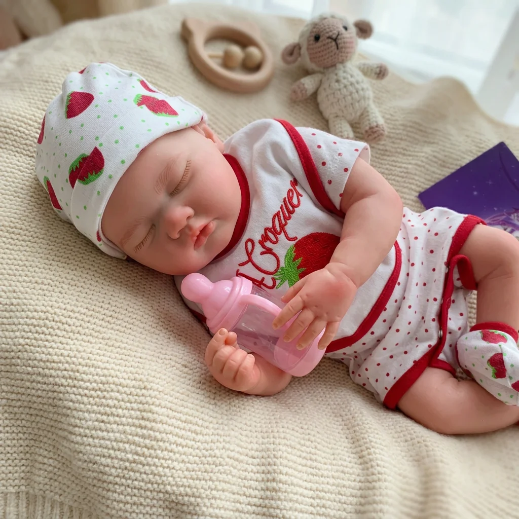 Muñeca Bebé Reborn de Silicona Suave Hecha a Mano de 18 Pulgadas, Muñeca Recién Nacida de Tacto Suave Hecha a Mano para Regalos de Cumpleaños