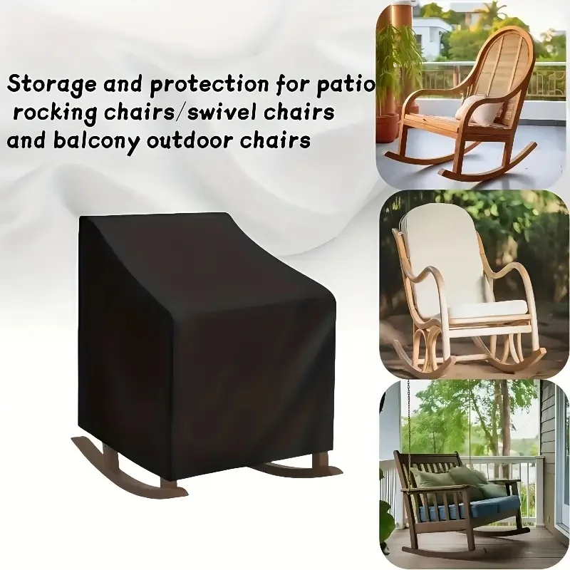 غطاء كرسي هزاز خارجي من قماش أكسفورد شديد التحمل - واقي أثاث الفناء مناسب لجميع الأحوال الجوية مع إغلاق برباط قابل للتعديل