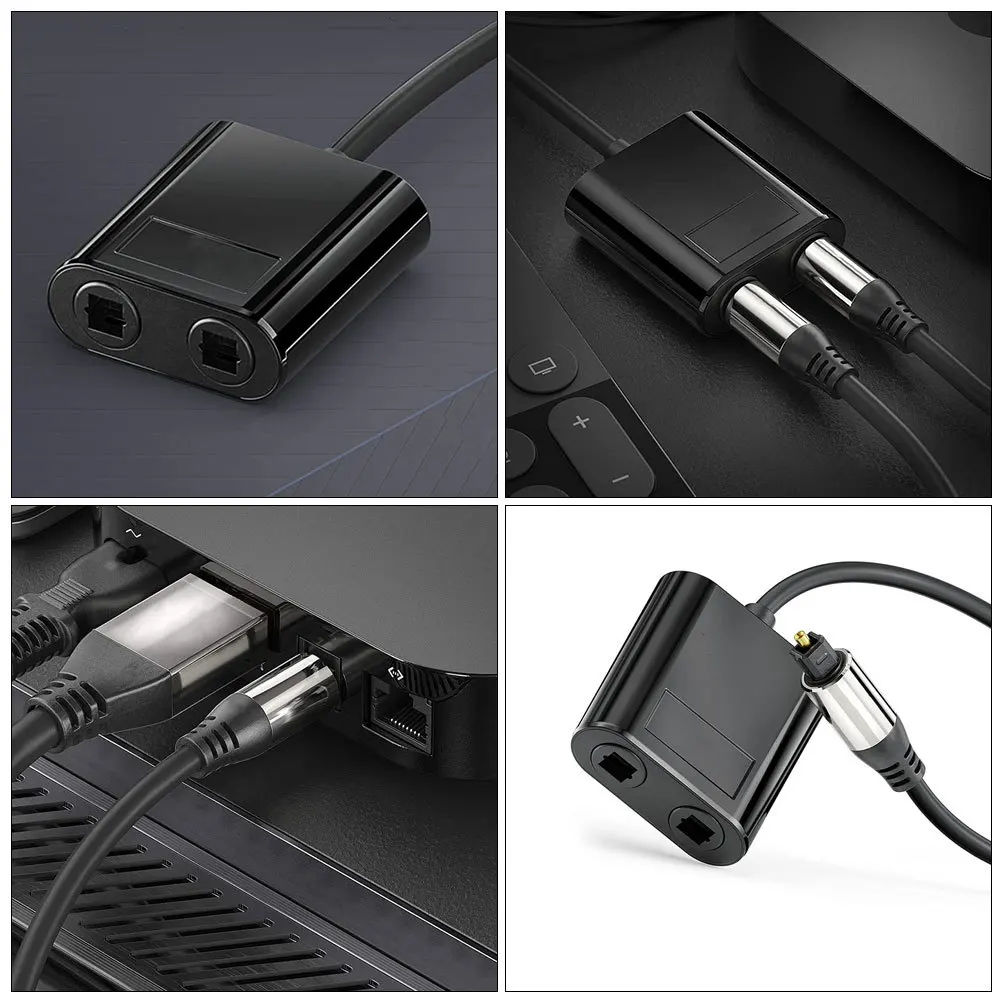 

Optical Fiber Audio Splitter 1-In-2 Out Supports 5.1 2.1 Surround Sound For Digital Audio Sources Portable