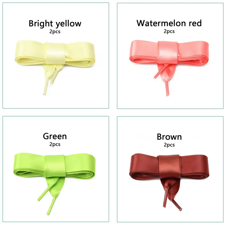 Flaches Seidenband, bunte Schnürsenkel, Candy-Farbverlauf, Satin-Schnürsenkel, Stiefel, Damen-Sneaker, Schnürsenkel, Regenbogen-Schnürsenkel, Schuhband – Detail 11