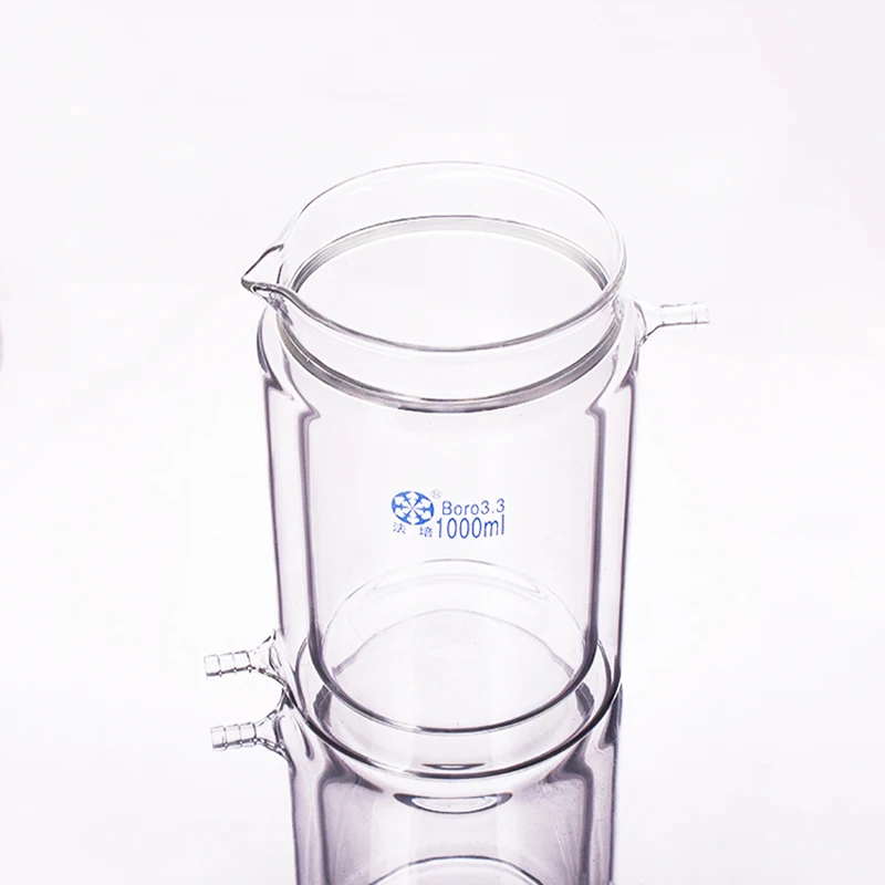 Double-deck beaker,With spout,Capacity 1000mL,Double-layer cold trap,Photocatalytic reaction bottle