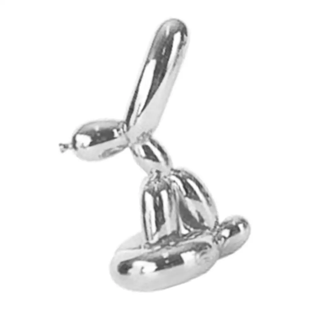 Resin Balloon Animal Ornament Shiny Electroplating Mini Art Sculpture for Kids Room Decor Collectible Miniatures Gift
