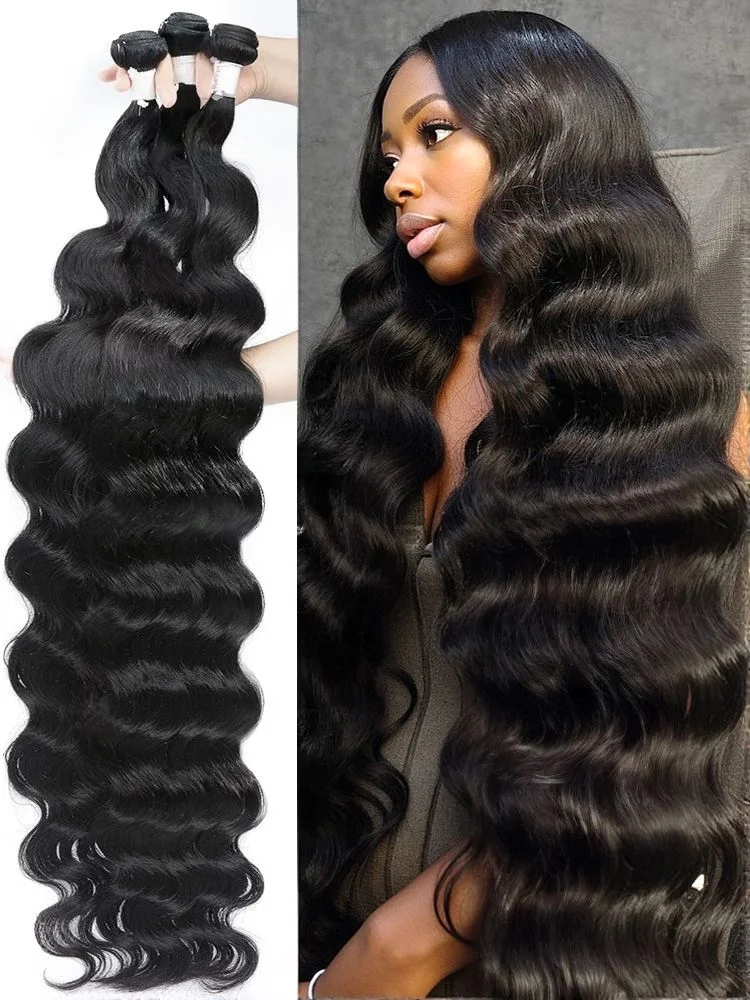 

16A Объемная волна Пучки человеческих волос 32 36 40 дюймов Бразильские необработанные пучки волос 4 5 6 шт. Необработанные наращивание волос 100% человеческие волосы