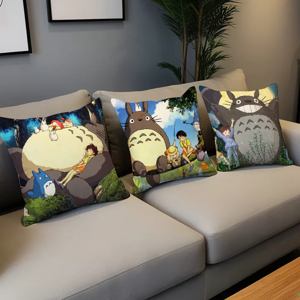 cushion cover Cartoon For Home Bedroom Totoro Neighbors Room Decoration Living Room Sofa Pillow Case Suitable