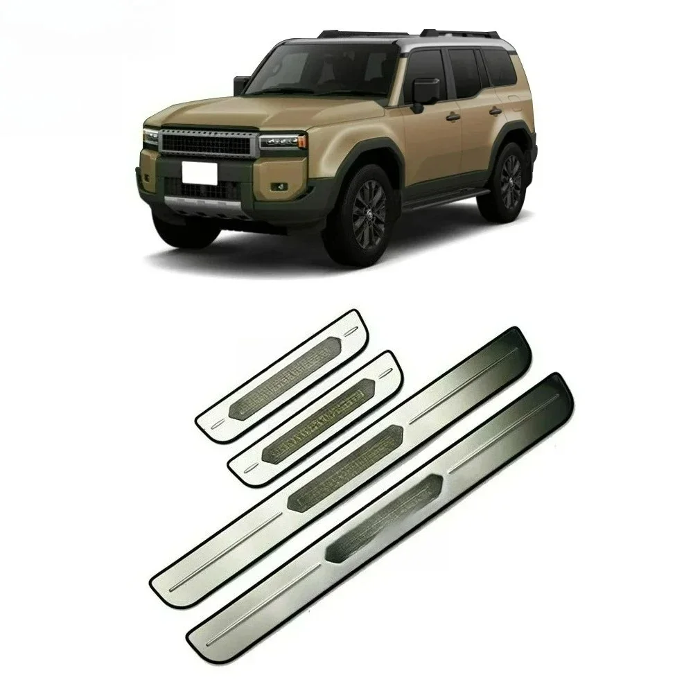 For Toyota Prado Land Criuser LC250 Doors Car Door Sill Guard Scuff Plate Protector Moulding Kit Car Accessories 4pcs/set