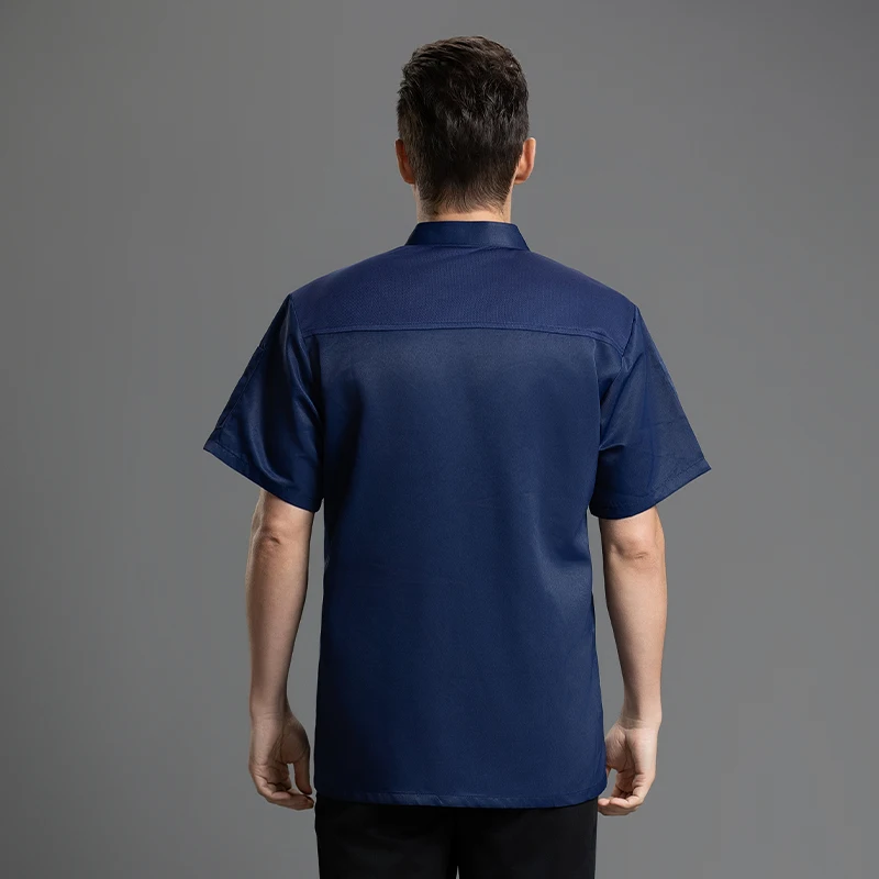 Camisa de cozinha de padaria masculina, Uniforme de restauração masculina do hotel, Restaurante Chef Workwear, Café Garçom Roupas, Jaqueta de cozinha de alta qualidade