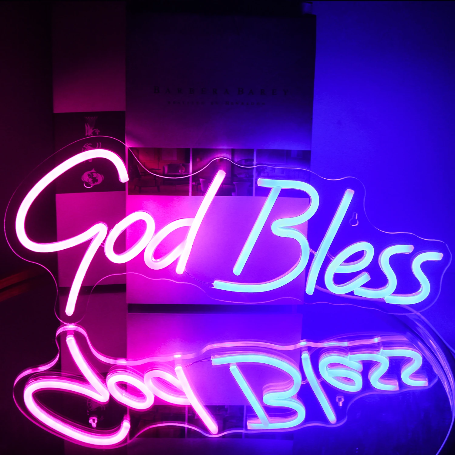 Ineonlife God Bless Custom Neon Lights LED Sign Bedroom Home Aesthetic Wall Decoration Led Luminous Signs Arcade Party Art Lamps