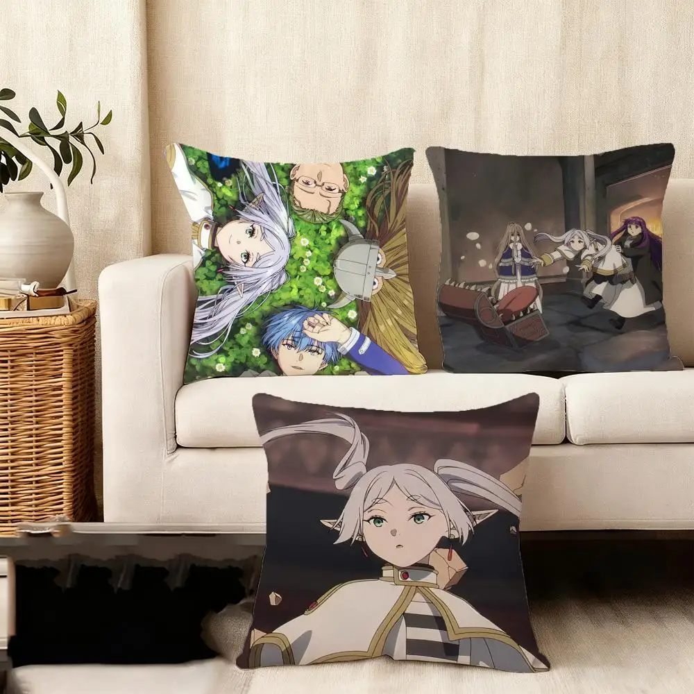 S-Sousou no F-Frieren Cushion Cover Soft Plush Throw Pillow Cover | Double-Sided Decorative Cushion Case | Sofa Bedroom Decor