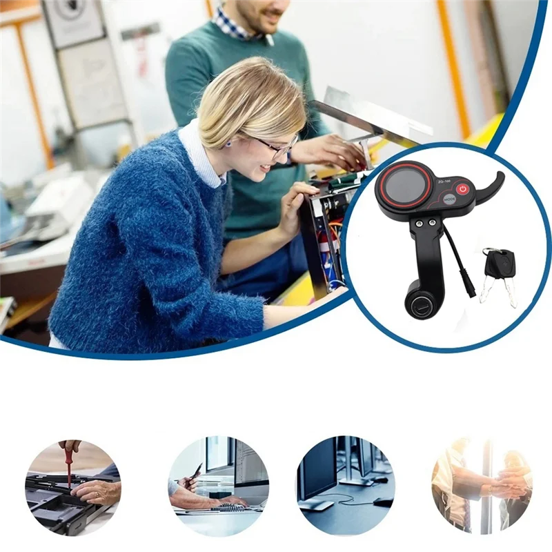 Misuratore di chilometraggio ZQ-100 con misuratore per scooter elettrico regolabile con velocità chiave Display a 6 pin per cruscotto scooter elettrico