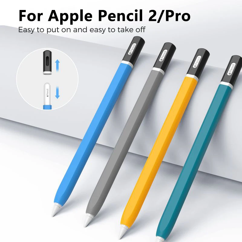 Estojo Stylus Pen para Apple Pencil, Silicone Macio, Ultra Fina, Capa Protetora para iPad, Manga de 2ª Geração, Pro 2 Gen