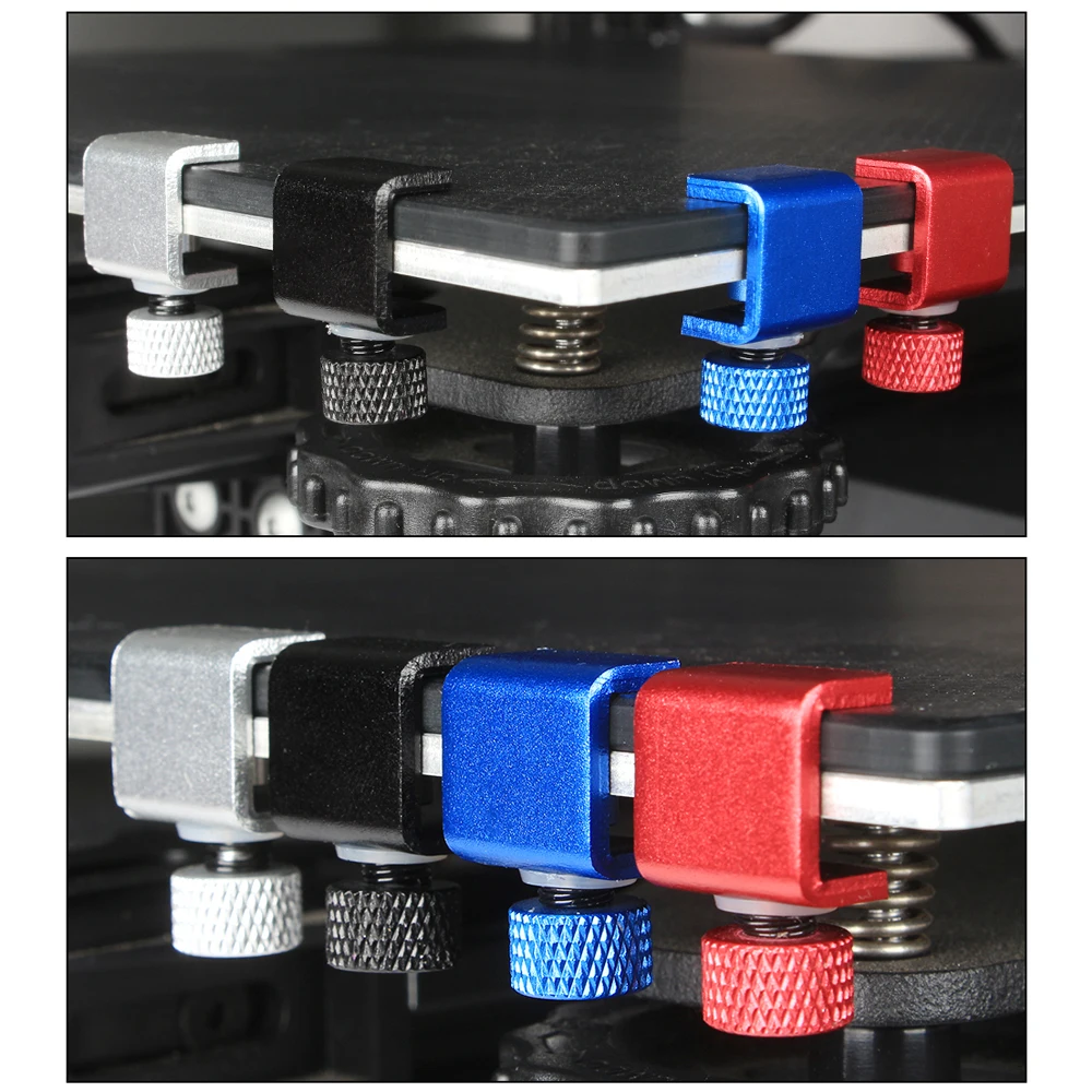 XCR3D 2 uds piezas de impresora 3D placa de vidrio abrazadera Clip plataforma de construcción retenedor de cama calefactable Clip fijo ajustable para Ender 3