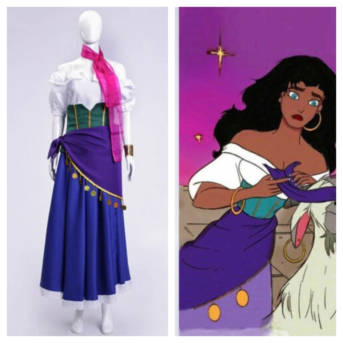 

The Hunchback Of Notre Dame Esmeralda Cosplay Costume Dress Outfit Halloween