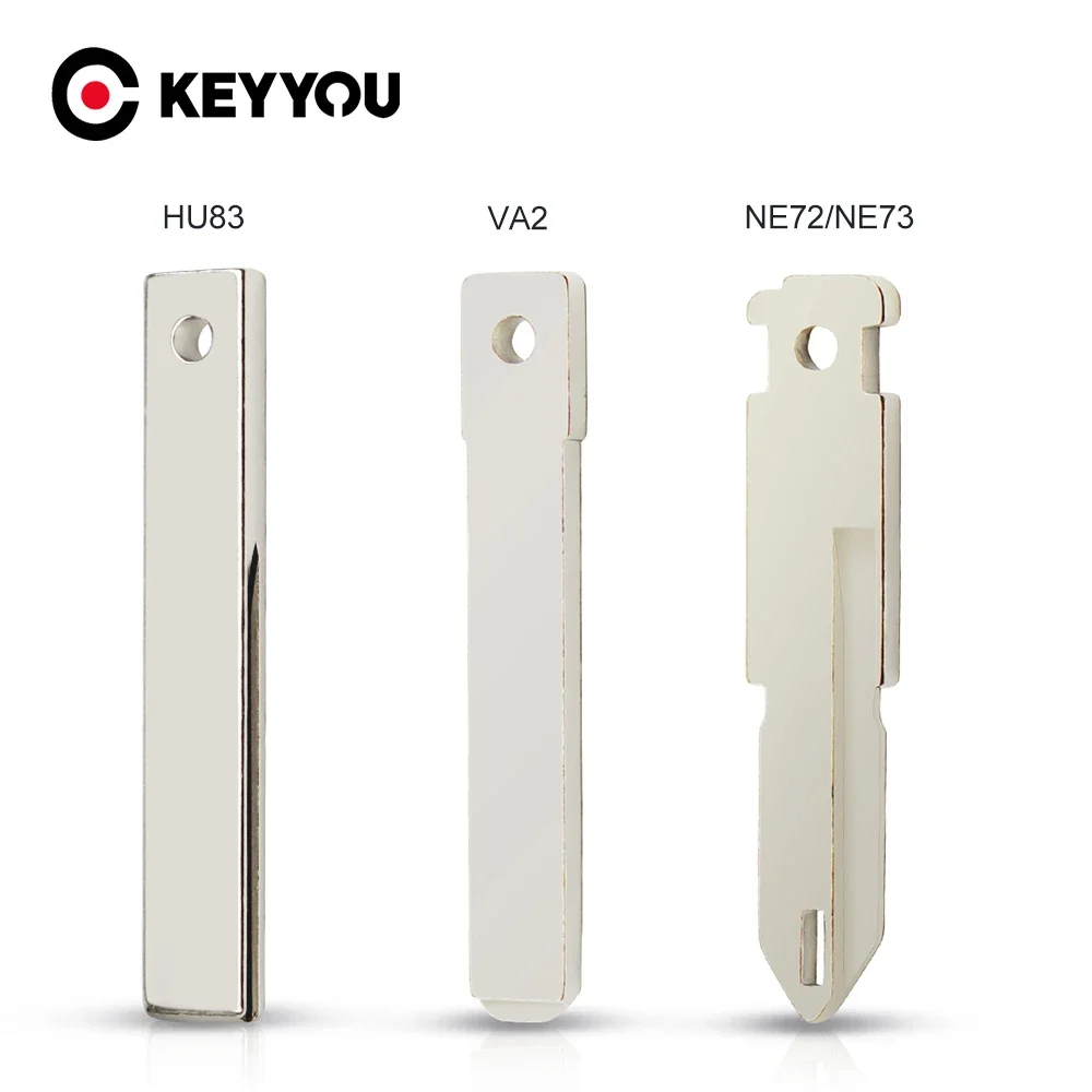 KEYYOU Replacement Key Blank For Renault For Citroen For Peugeot Remote Original Car Key VA2 HU83 NE72/NE73 Uncut Blade