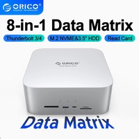 ORICO Data Matrix M.2 NVME SSD Case 40Gbps Enclosure 8 in 1 Thunderbolt 4 USB HUB Dock 8K@30Hz Support CF SD TF Read Card for PC