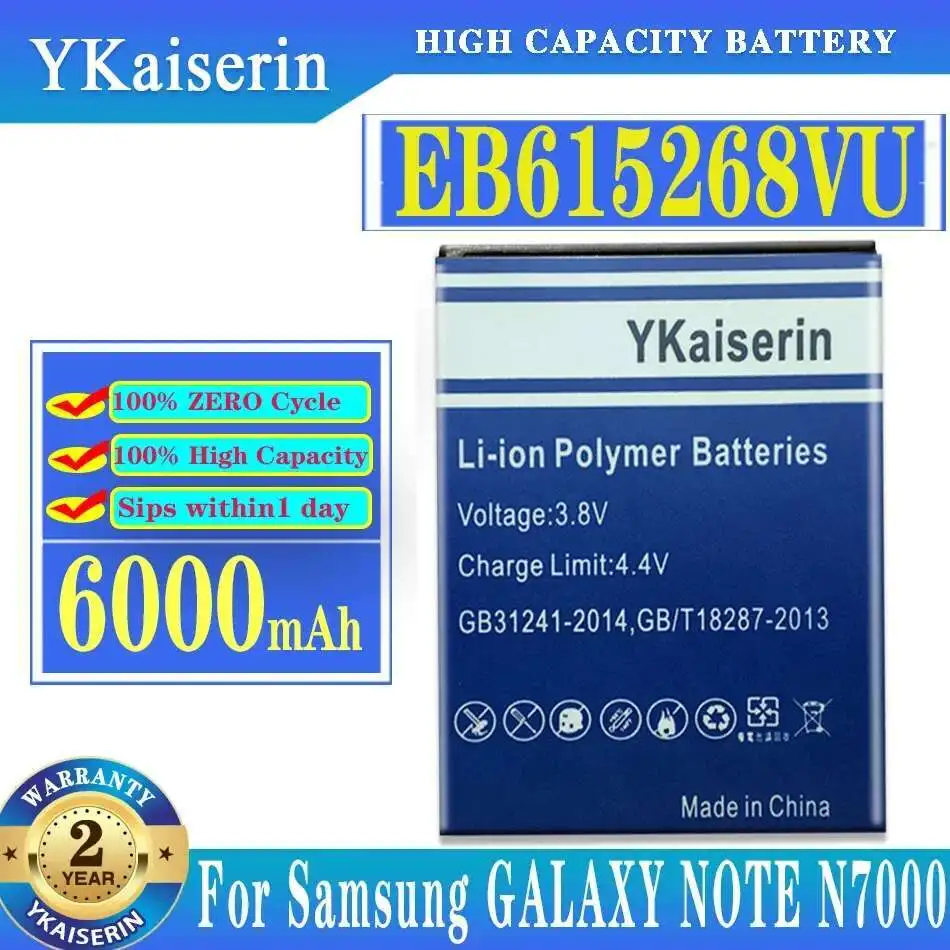 

Mobile Phone Battery EB615268VU 6000Mah For Samsung Galaxy Note N7000 I9220 I9228 I889 I717