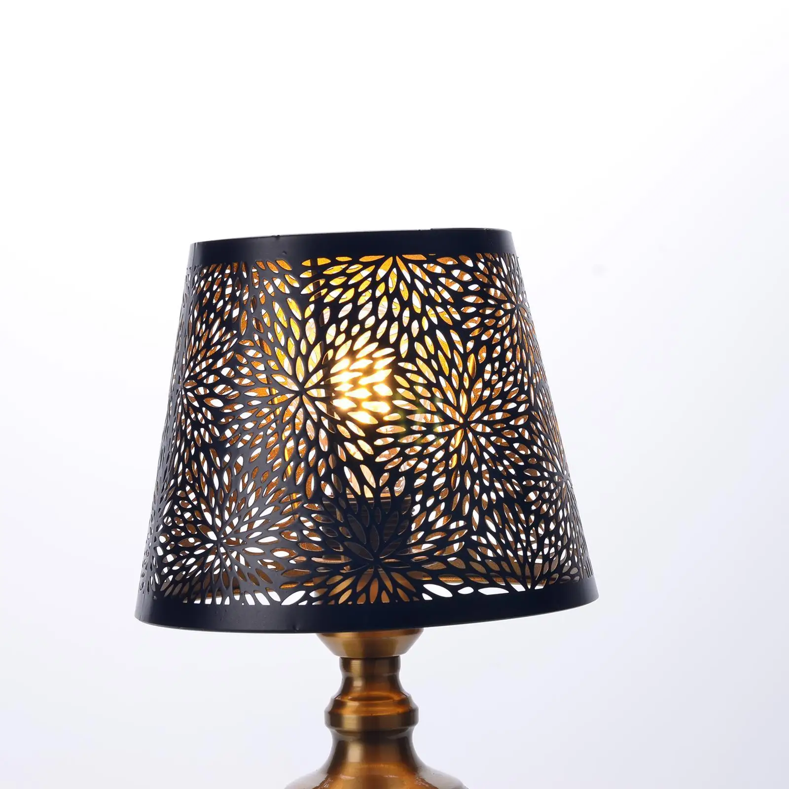 Hollowed Iron Lamp Shade Decorative Cone Design Durable Table Lamp Cover E