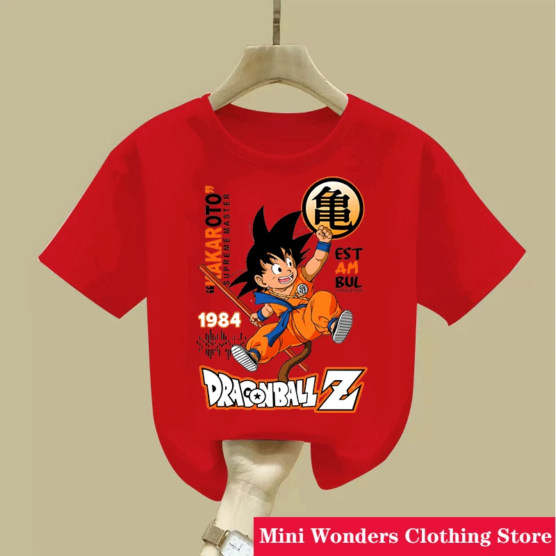 Dragon Ball Z Goku Kinder-T-Shirt, kurzärmliges T-Shirt mit Anime-Aufdruck, perfekt für Anime-Fans. Sommerliches, lässiges Baumwoll-T-Shirt – Detail 12