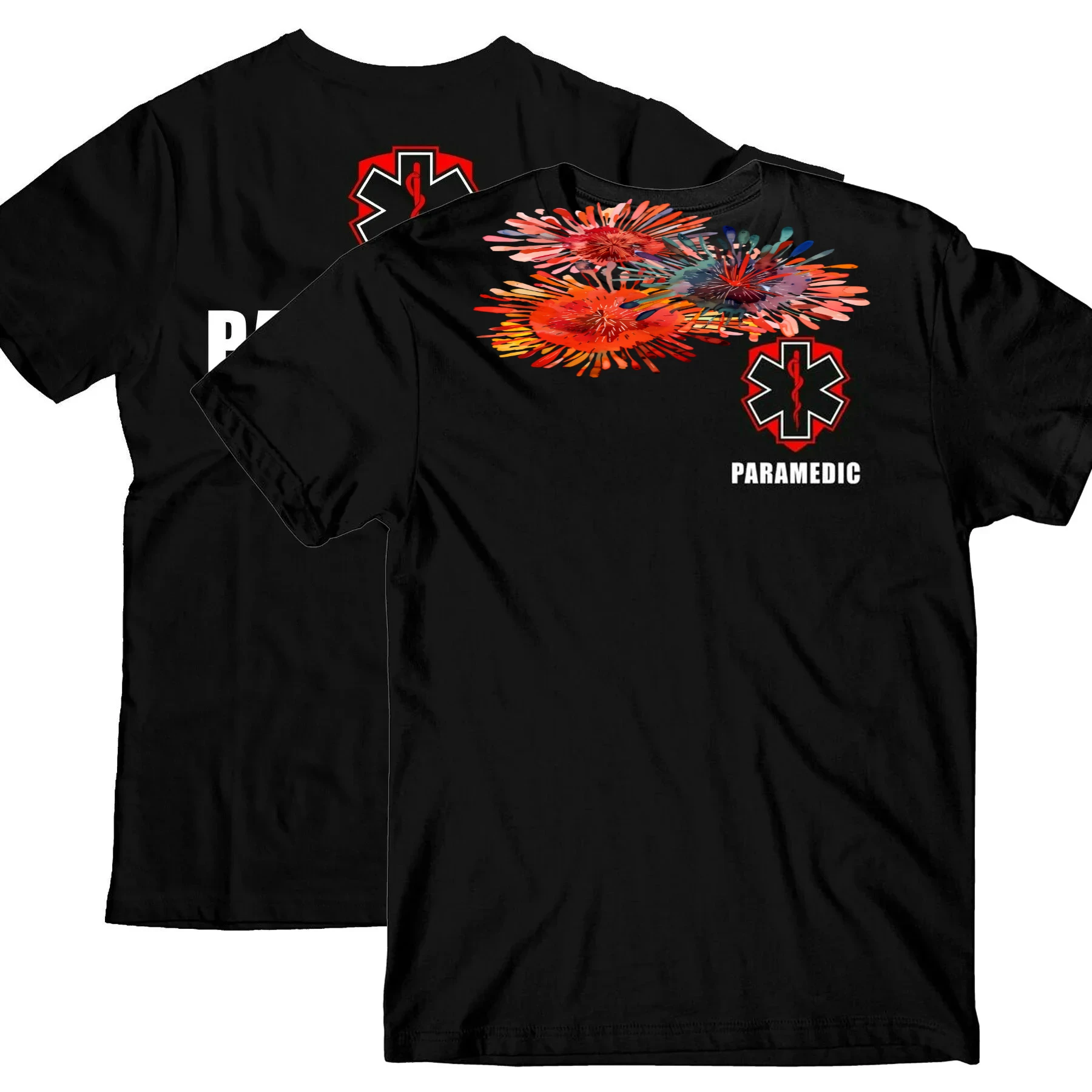 EMS Star of Life Badge First Responder Paramedic T-Shirt 100% Cotton O-Neck Summer Short Sleeve Casual Mens T-shirt Size S-3XL
