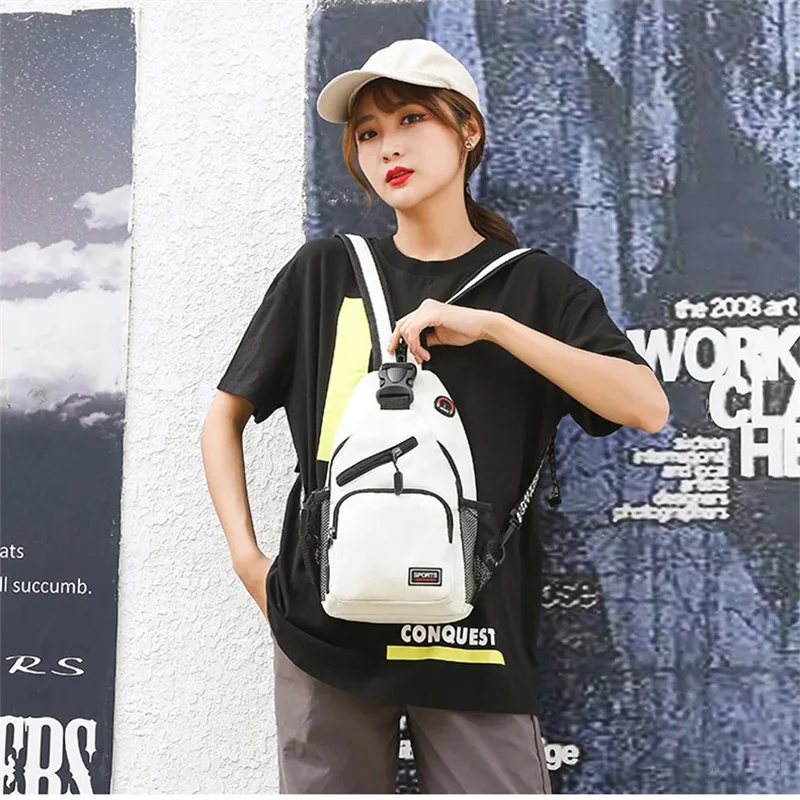 Women Crossbody Bag With Earphone Hole Leisure Storage Shoulder Bag Ladies Backpack Outing Travel Pocket Waist Girl Back Pack