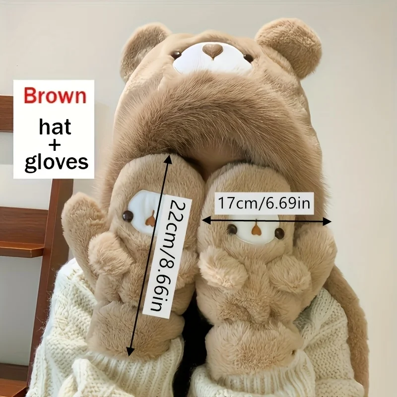 مجموعة بالاكلافا الشتوية الدافئة المقاومة للرياح مع أغطية يدوية مرفقة - قبعة فروي من البوليستر مع ميزات قابلة للتنفس، غسيل يدوي فقط #5