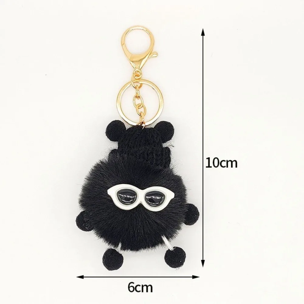 Plush Keychain Elf Rex Rabbit Hair Pendant Imitation Plush Pendant Coal Ball Colorful Cute Creative Bag Pendant