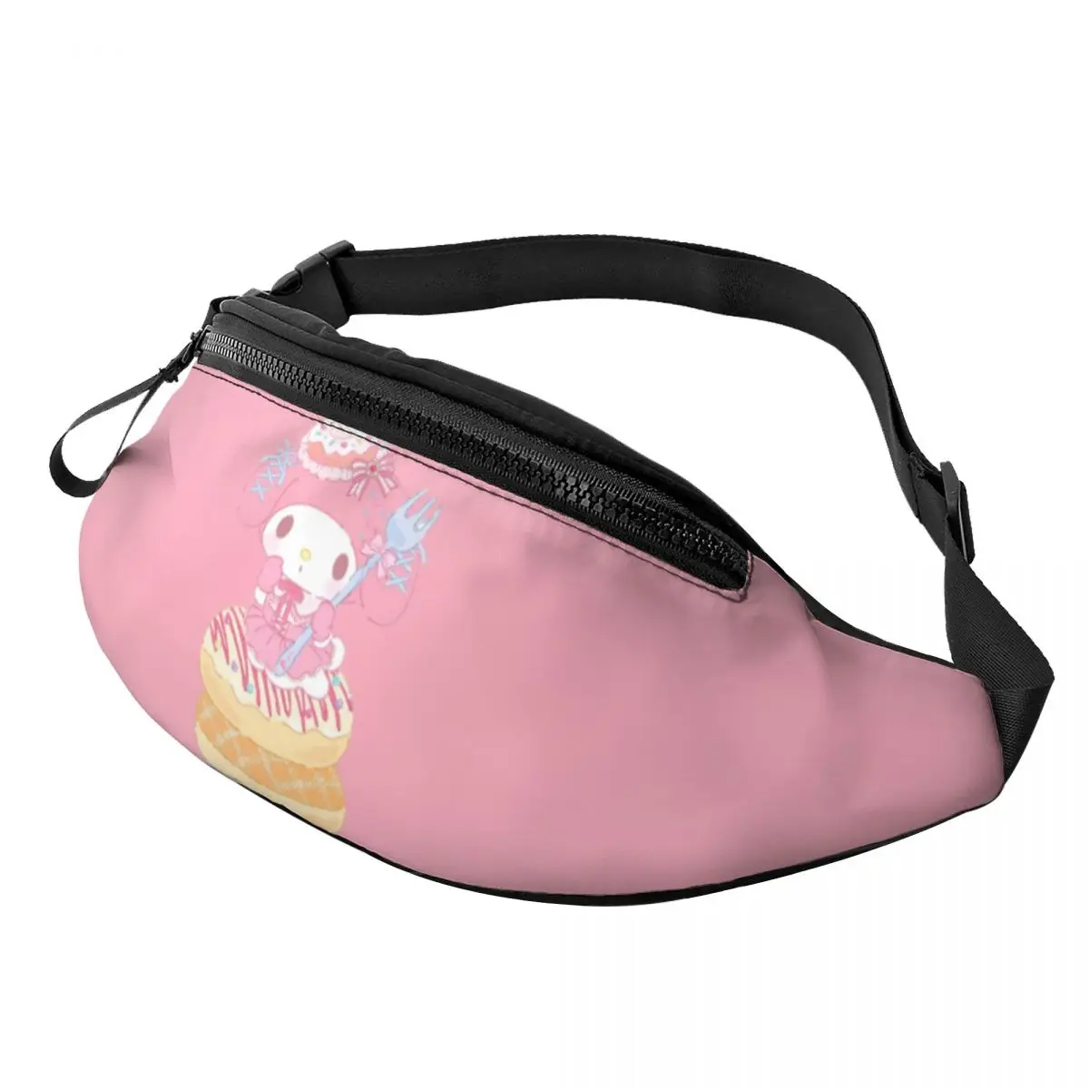 

Custom Casual Cartoons Melody Fanny Pack for Cycling Camping Women Men Crossbody Waist Bag Phone Money Pouch