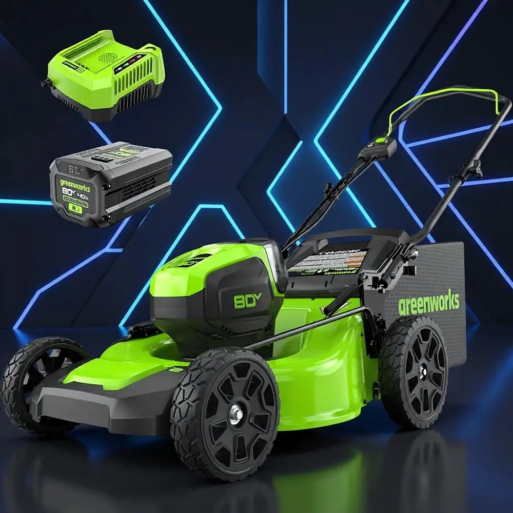 

Аккумуляторная газонокосилка 80В 21 дюйм (без проводов, с ручным запуском) (75+ совместимых инструментов), аккумулятор 4.0 Ач и 60 минут работы в комплекте