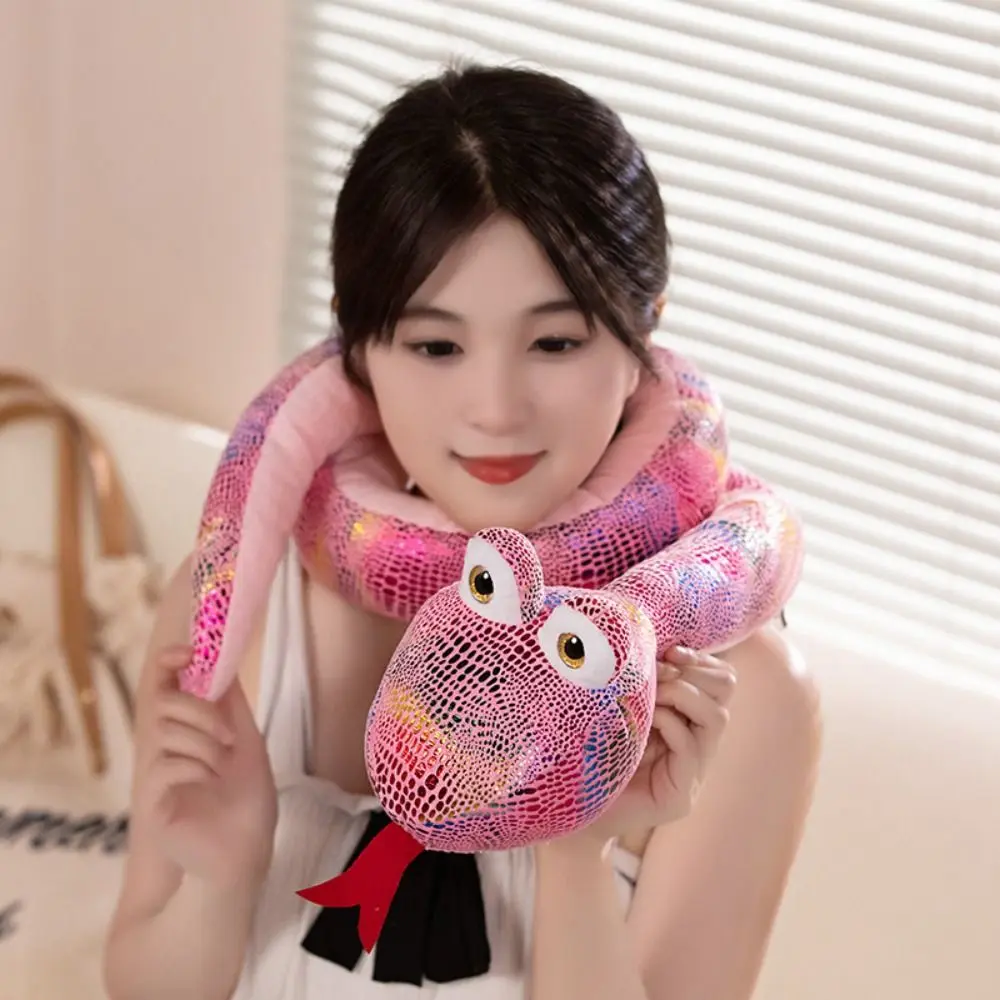 Sequin Fabric Year of The Snake Plush Toys Simulated Chinese Snake Year Mascot Doll Plush Soft Sequined Snake Doll