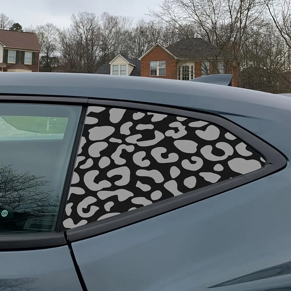 Leopard Print Car Stickers Waterproof for Auto Windows Triangular Window Decoration Cover Scratches Sunscreen Vinyl DIY Decals