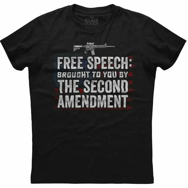 Free Speech Brought To You By The Second Amendment Men's New Black T shirt