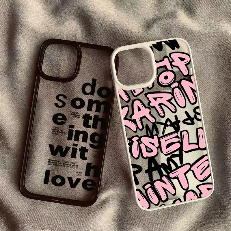 

Black Letters Clear Silicone Phone Case For iPhone 16 Pro Cases iPhone 7 8 Plus X XR XS 11 12 13 14 15 Pro Max Shockproof Cover