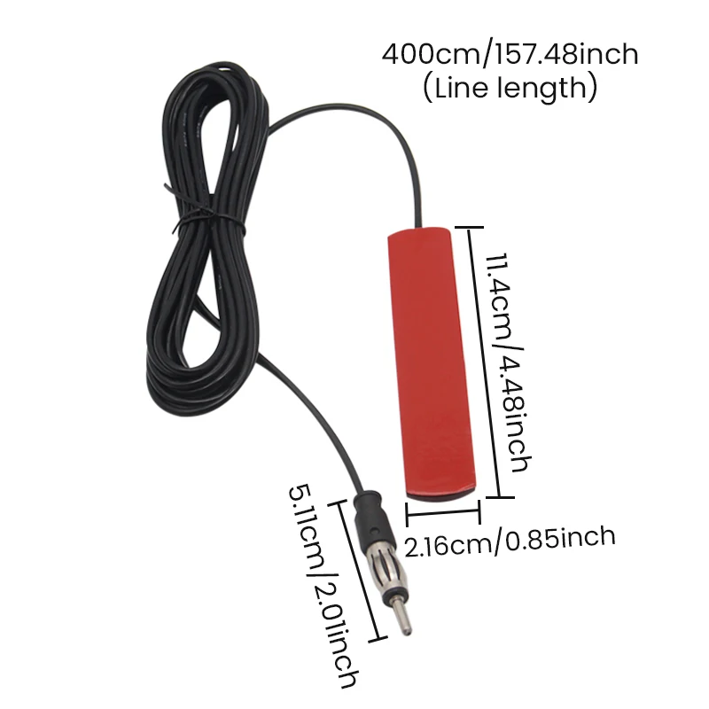 Antena Amplificada Oculta para Radio AM/FM de 5-12V CC, 85-860Mhz, Amplificador de Señal para Auto, Camioneta, Motocicleta, Barco