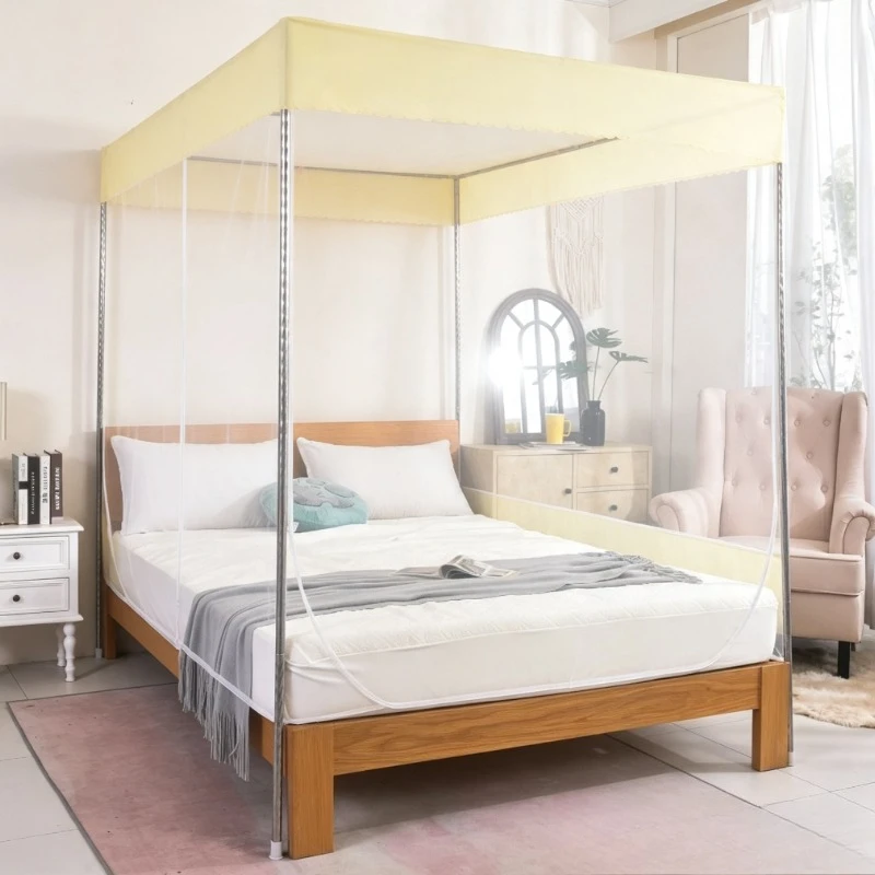 Dustproof Bed Canopy Top Cover with Blackout & Windproof Function for Bedroom Princess Style Home Decor
