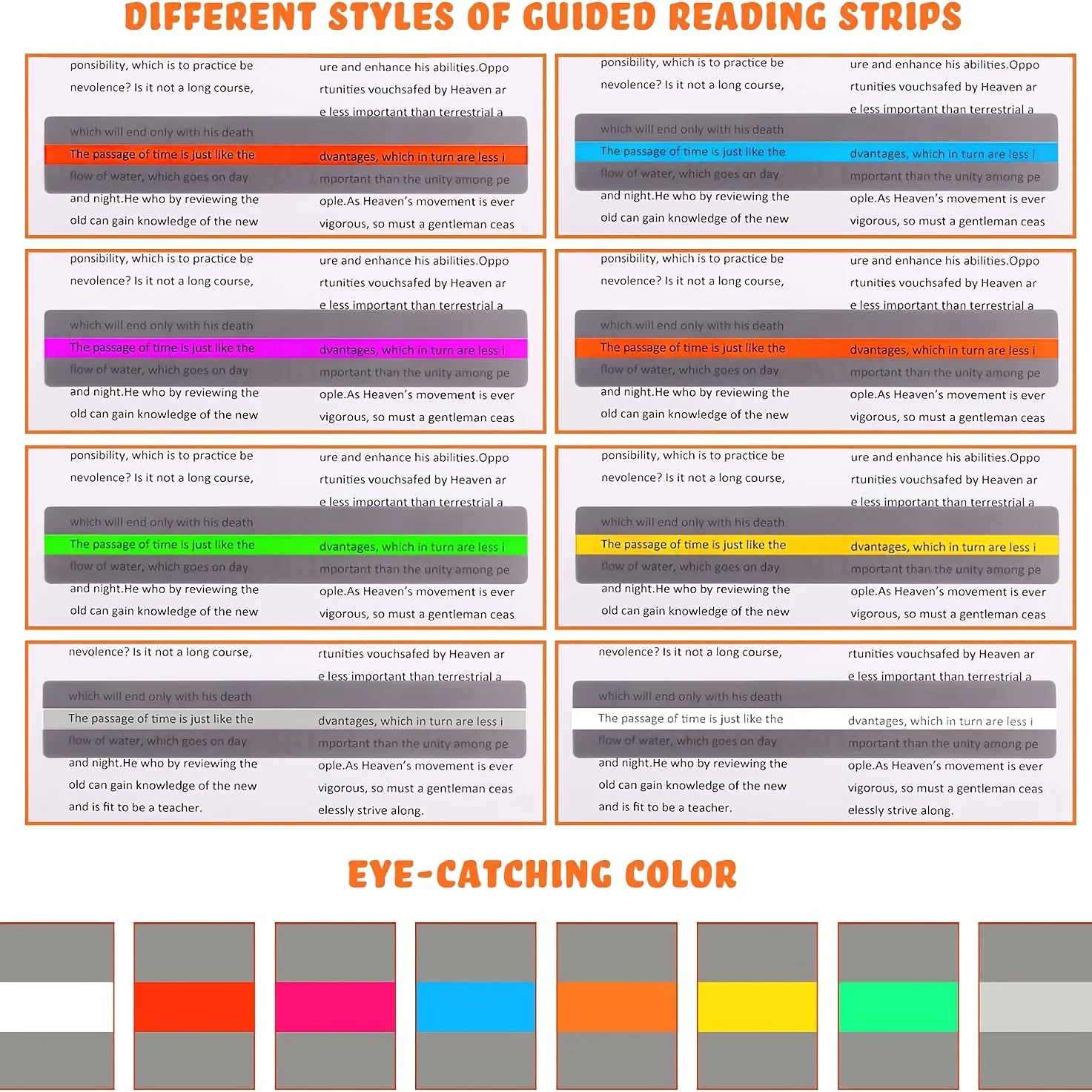 Guided Reading Strips And Highlighter Strips, Home Learning Reading Aids, Tools for Reading Difficulties, Reading Challenges