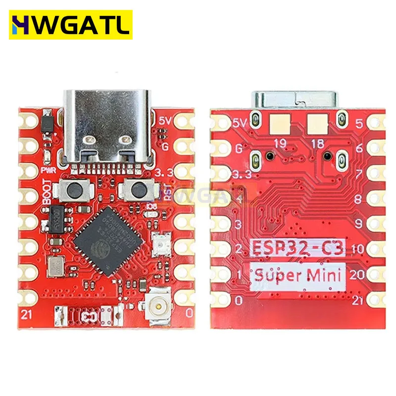 HWGATL ESP32-C3 SuperMini Plus Development Board WiFi Bluetooth ESP32 C3 Super mini V2.0 Red Board