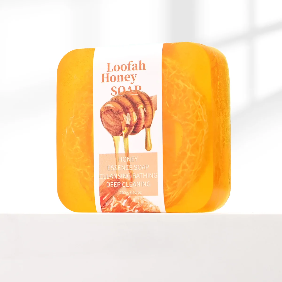 S+100g Honey Loofah Soap  Handmade Soap Exfoliating Bath Sponge Soap Skin Lightening Loofah Honey Soap