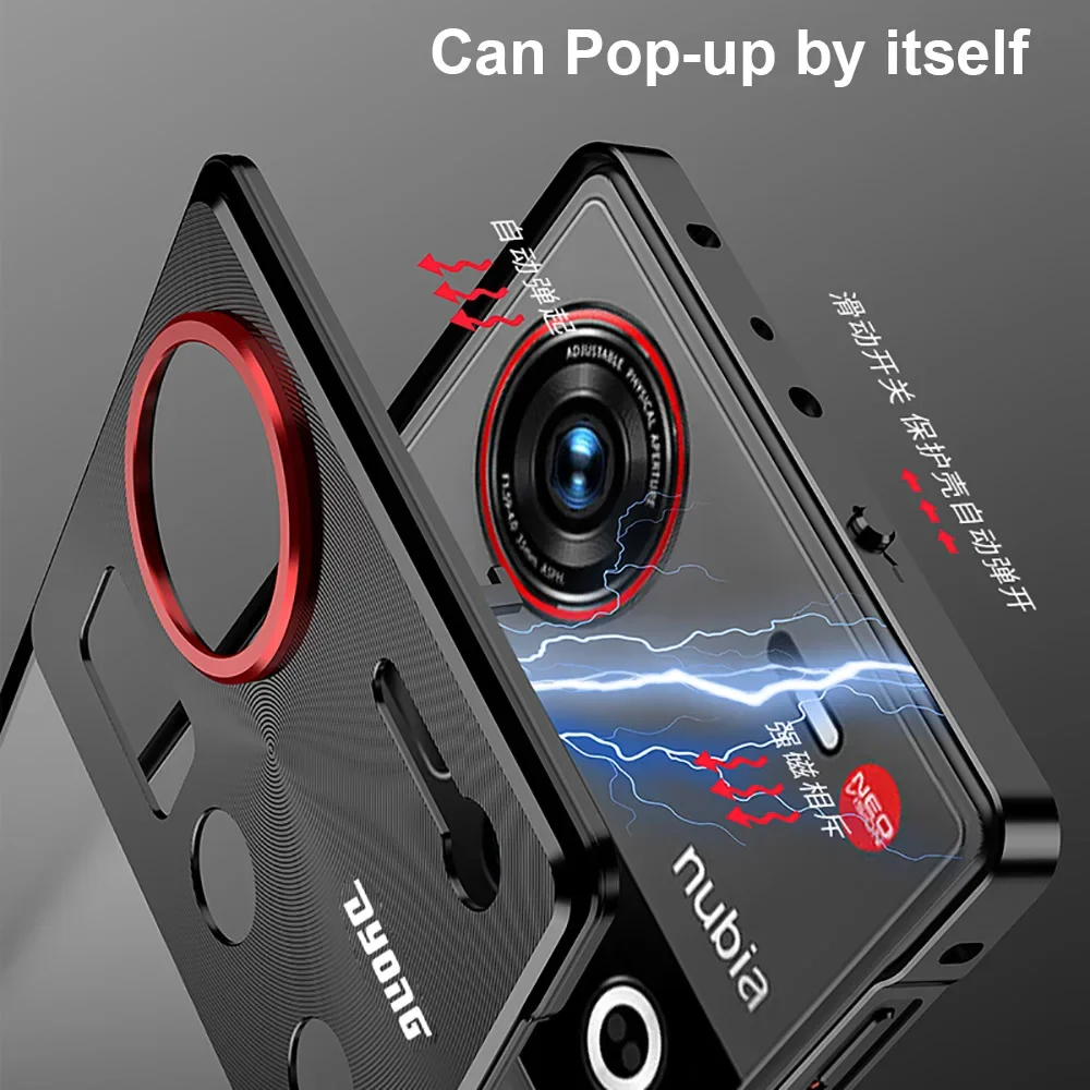 Luksusowe magnetyczne metalowe etui PC z twardą obudową do ZTE Nubia Z60 Z70 Ultra, błyszcząca ramka ze stopu aluminium, ochrona aparatu, funda — zdjęcie produktu 5