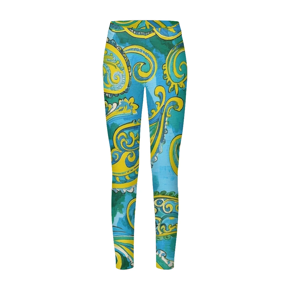 Leggings de sport taille haute pour femmes, imprimé Paisley Vintage, pantalons athlétiques pleine longueur pour Yoga, Fitness et vêtements Boho Chic décontractés