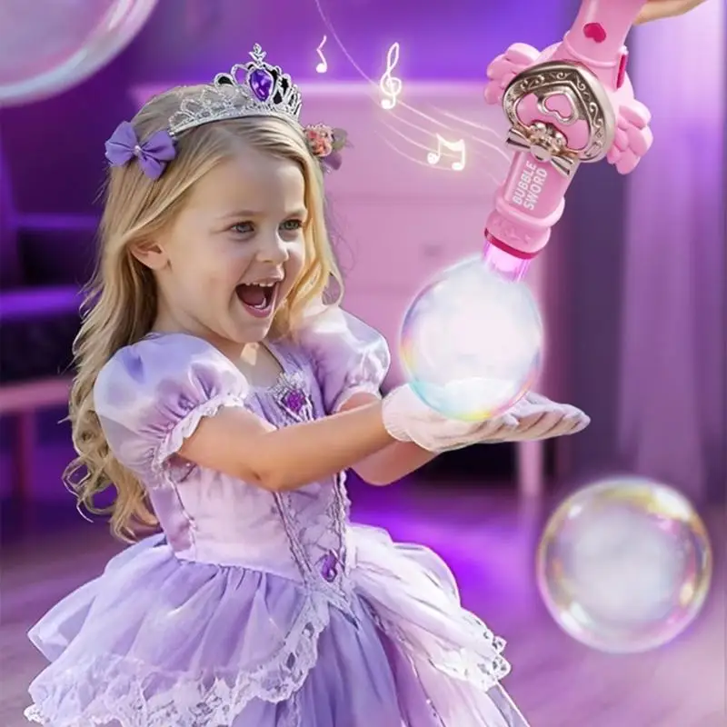 Automatische Seifenblasenmaschine, Blasengebläsepistolen mit Nebel für Kleinkinder, Kinder, beleuchtetes elektrisches A2UB