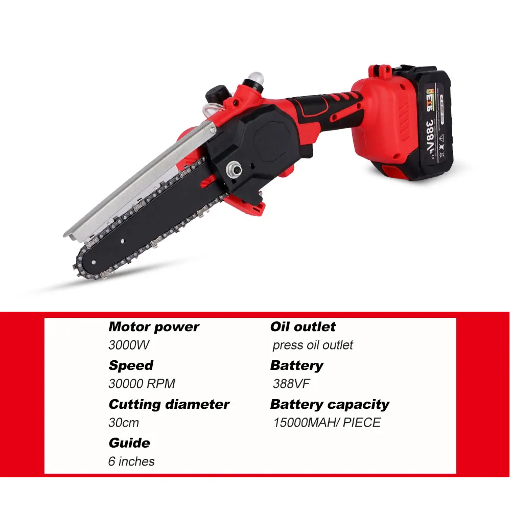 Onevan-マキタ18vバッテリー用のオイルポット付き6インチブラシレス電動チェーンソー,30000rpmの非常に簡単な木工ツール