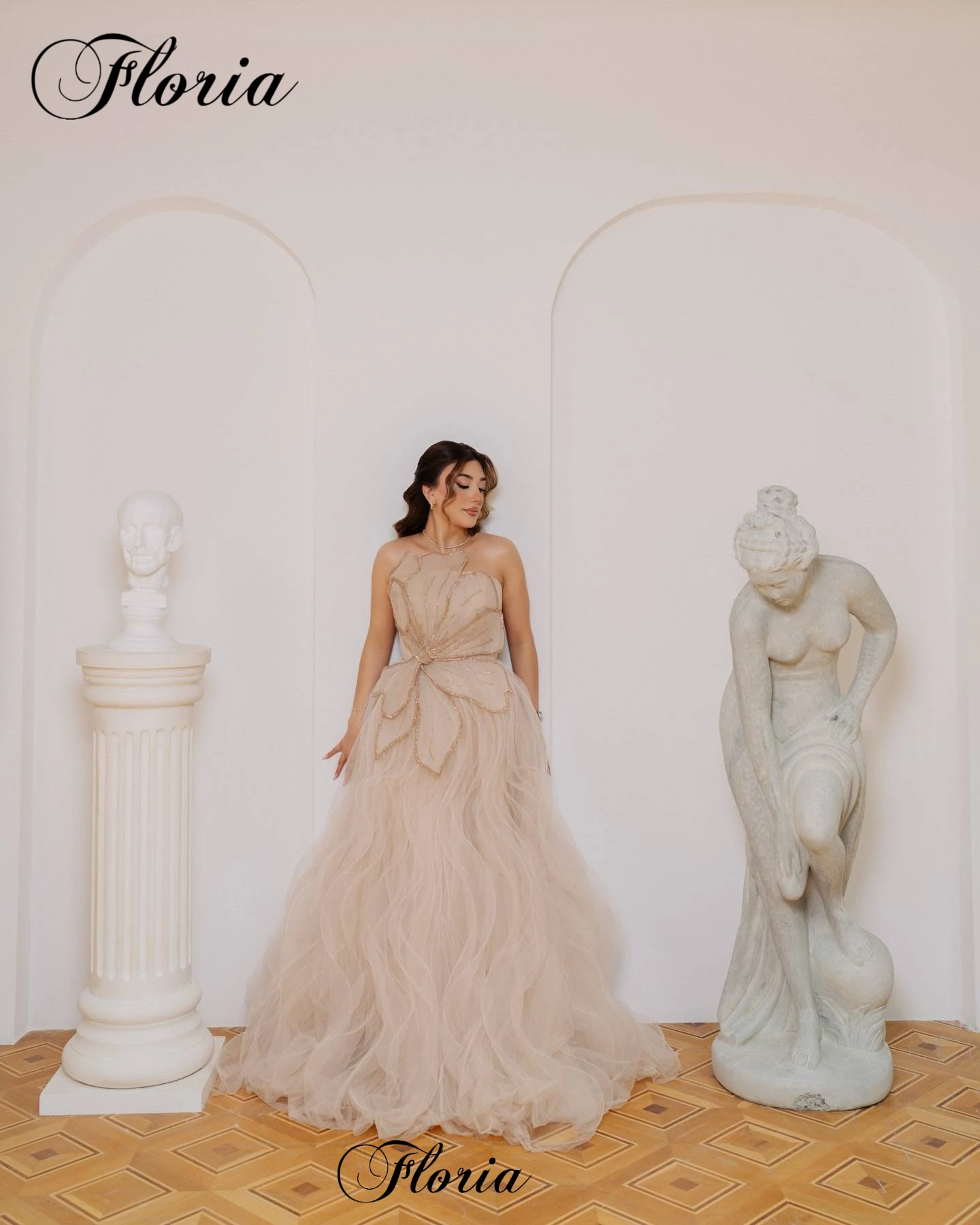 

New Elegant Champagne Prom Dresses 2026 Strapless Wedding Party Dresses For Women Evening Gowns Vestidos De Noche Customized
