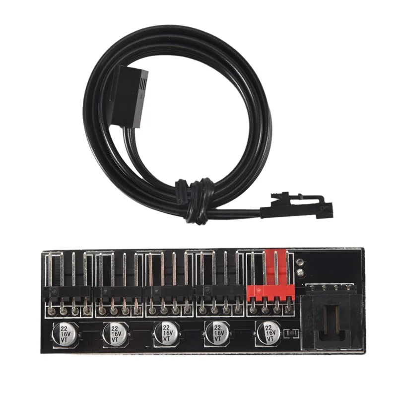 New--5 Port PC Fan Hub Splitter Speed Controller Adapter For 4 Pin PWM Cooler Cooling Fan Computer Cables Connectors