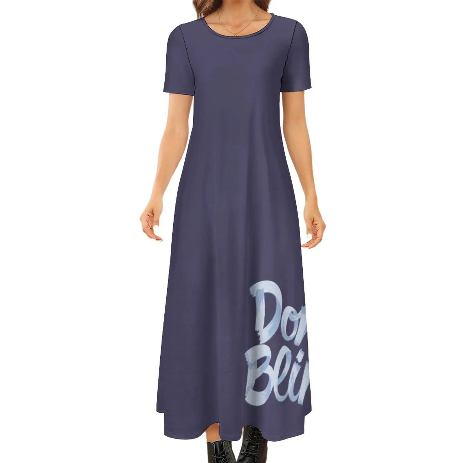 

Don"t Blink Round Neck Short Sleeve Dress Dress woman summer outfits for women 2024 dress for women 2024 long dresses for women