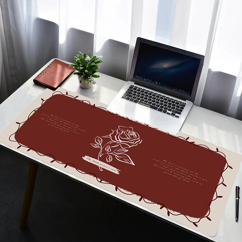 

Mouse Pad PC Non Slip Rubber Cartoon Mousepad Laptop Gamer Cabinet Keyboard Pad Office Computer Gaming Desk Red Rose Mouse Mat