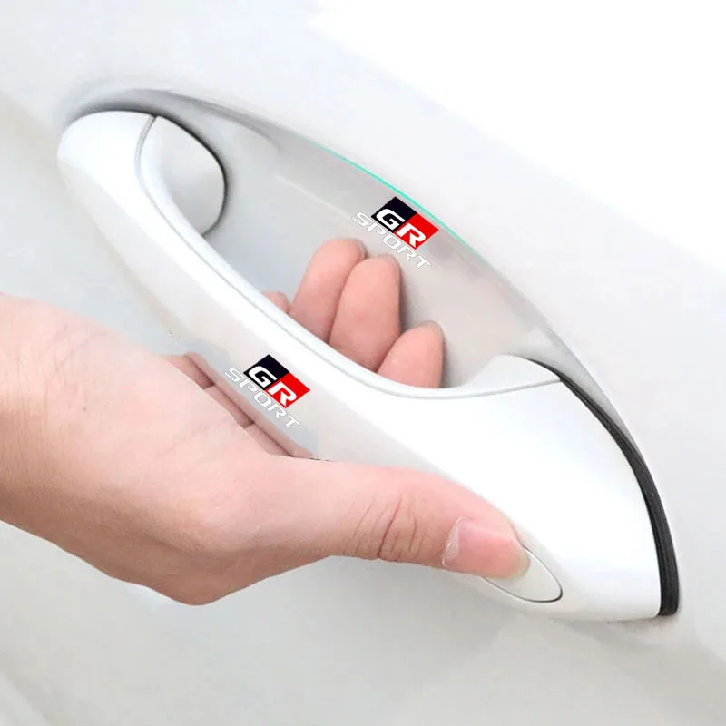 8PCS Car Styling Scratches Transparent Door Handle Bowl Protector Sticker Film For Toyota GR Sport CHR Yaris Hilux Rav4 Supra