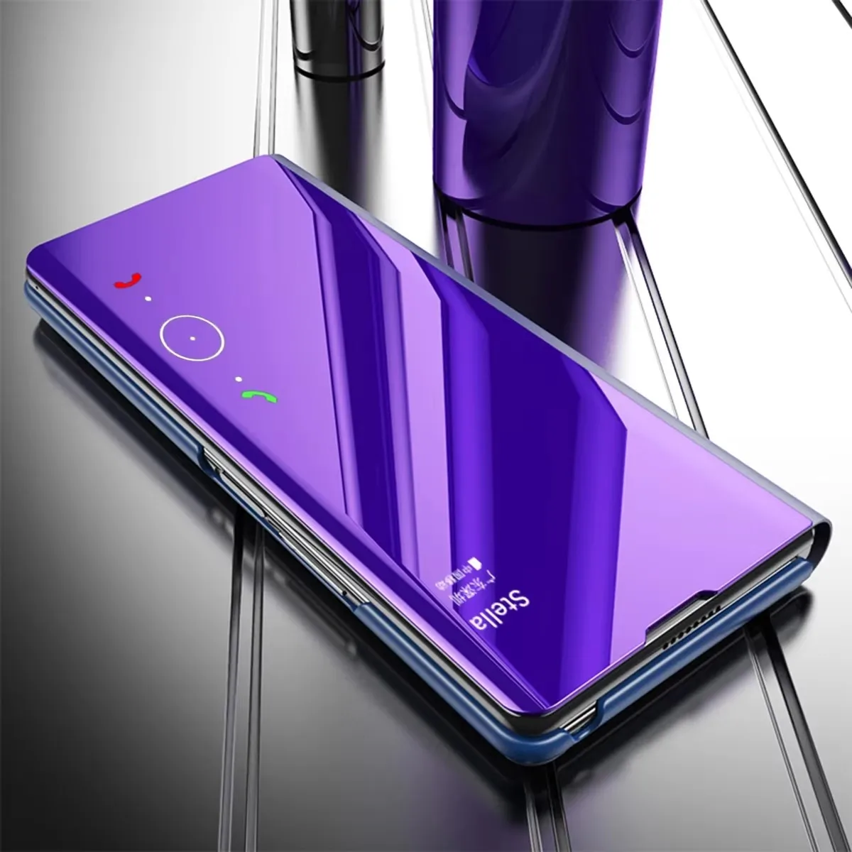 

Smart Mirror Flip Magnetic Case for Samsung Galaxy Z Fold 7 6 5 4 3 Electroplated Case Screen Stand Leather Full Case ﻿