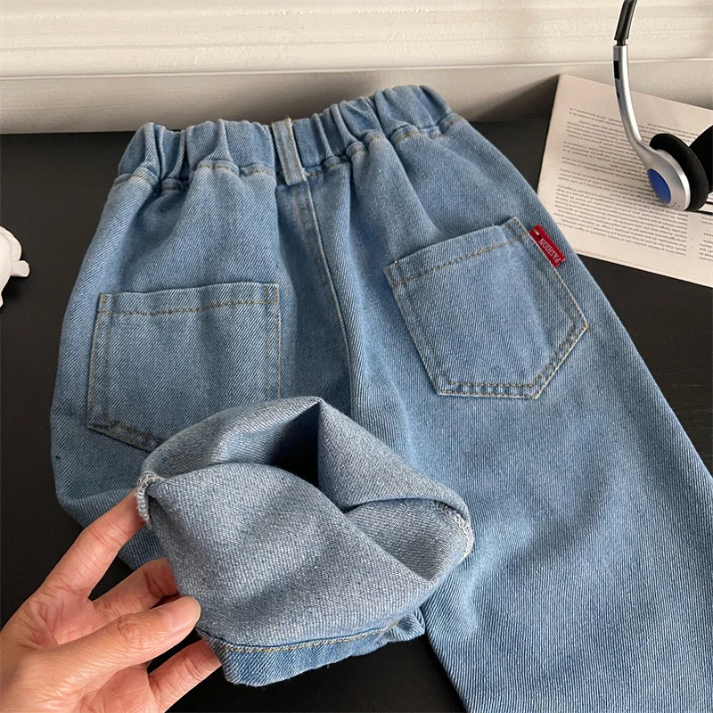 

Cotton 2025 Fashion Spring Autumn Baby's Teenagers Sport High Quality Children's Clothing Girls Jeans Long Trousers Kids Pants