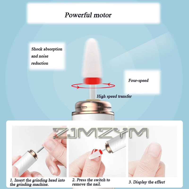 آلة تشذيب الأظافر الكهربائية المحمولة القابلة لإعادة الشحن ، آلة مانيكير متعددة الوظائف ، قاطع طحن بلاستيكي
