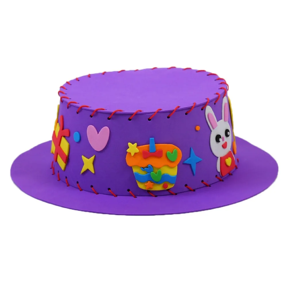 Kreatywny zestaw DIY do szycia kapelusza z pianki EVA, puzzle, wczesna edukacja, ręcznie robiony kapelusz 3D, zabawka dla dzieci, projekt DIY