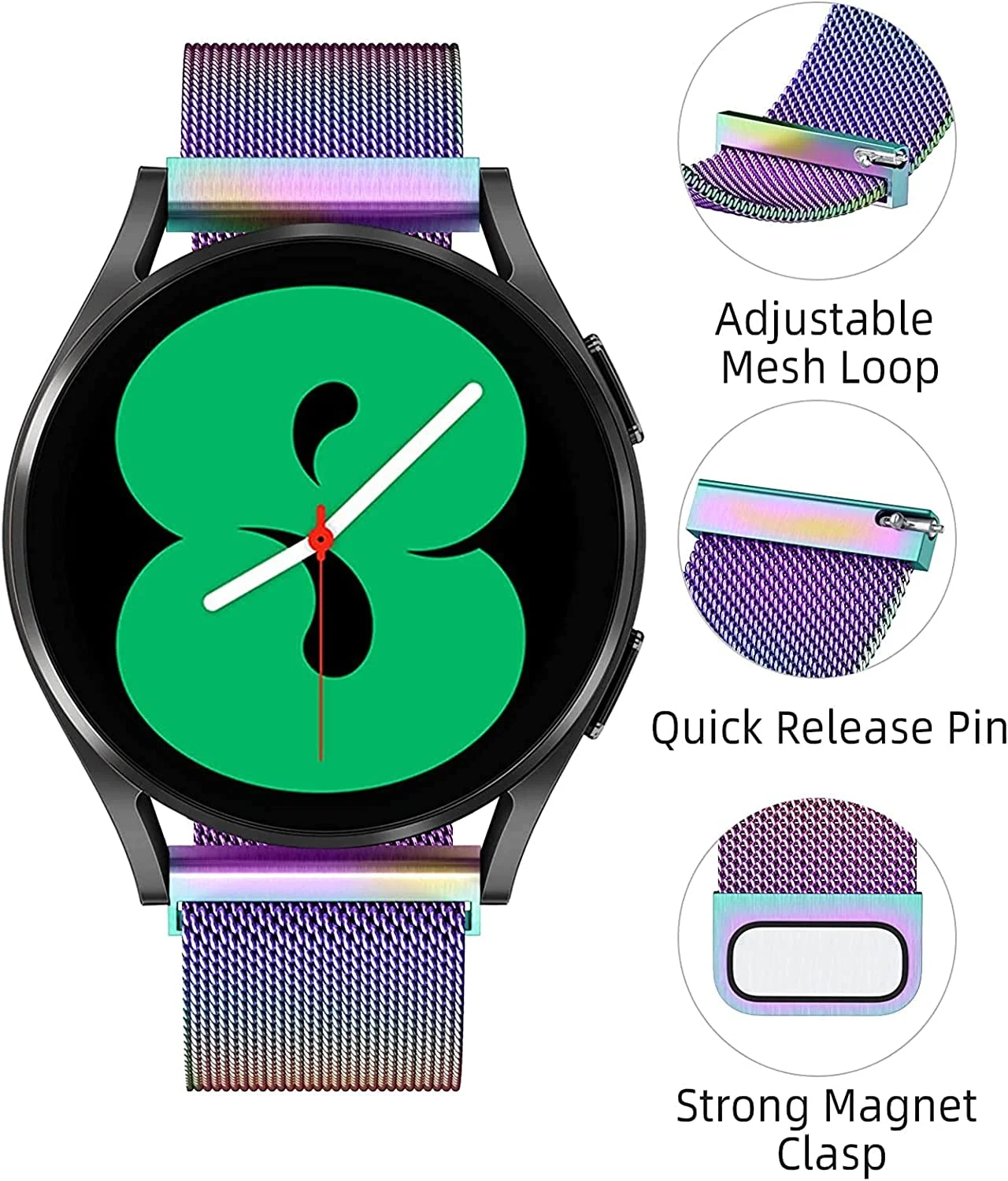 สายนาฬิกามิลานสำหรับ Samsung Watch 5/4/3 Active 2 /amazfit gts/gtr สายรัดข้อมือโลหะ HUAWEI WATCH 3 /GT3-2 Pro 22มม. 20มม.